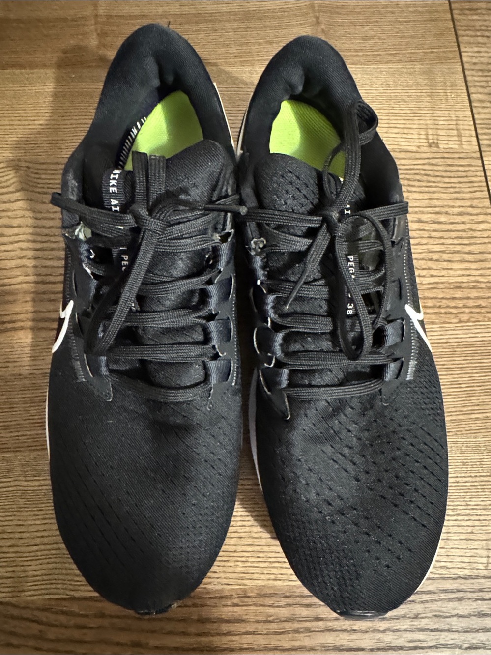 Nike Black Running Shoe with Green Interior